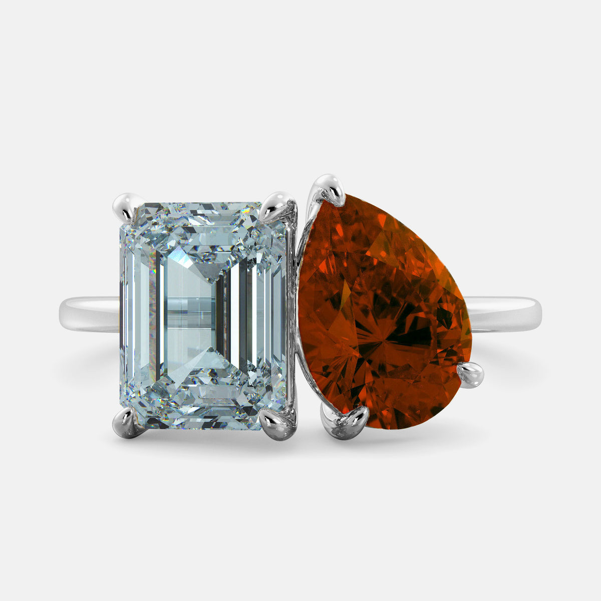 Raw Aquamarine Ring, Raw Diamond Ring – JadedDesignNYC